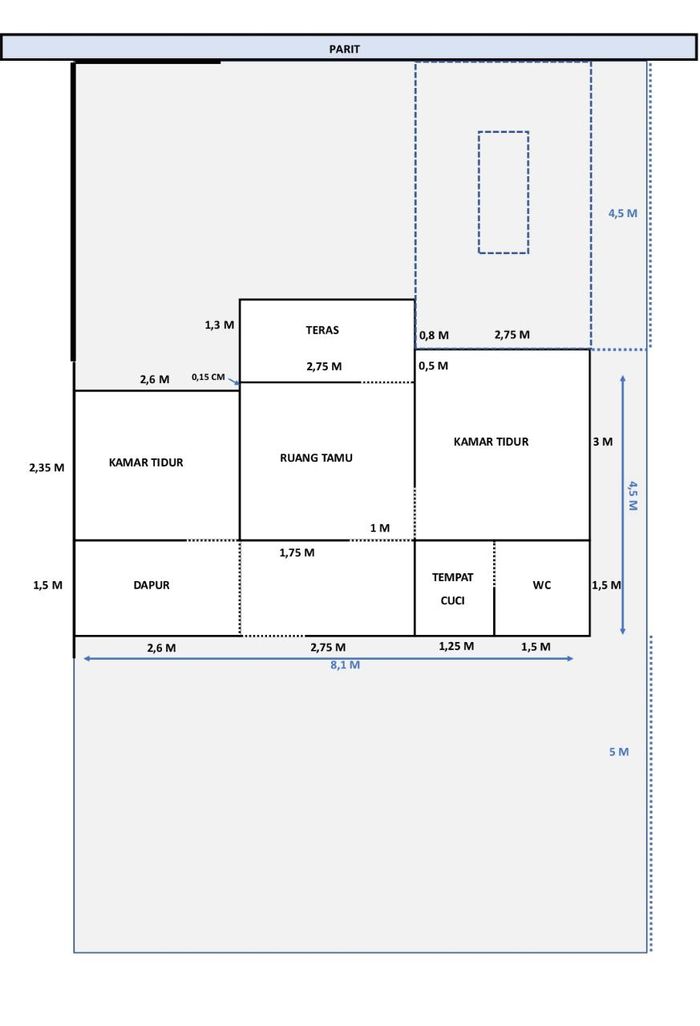 foto denah rumah tipe 36 subsidi (2023) perumahan CITRA MANDIRI RESIDENCE BANJARBARU