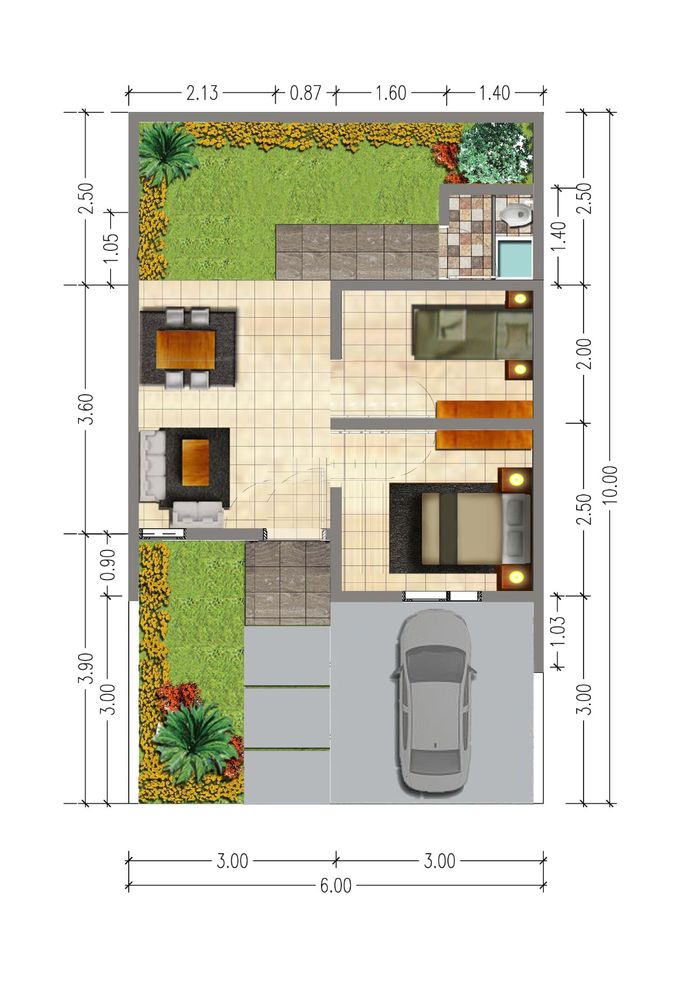 foto denah rumah tipe 29/60 2KT 168.000.000 perumahan Permata Puri Harmoni 2 Tahap 2