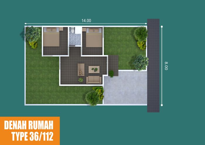 foto denah rumah tipe T36 - 177 perumahan BUKIT SAMPURAGA BARU 2