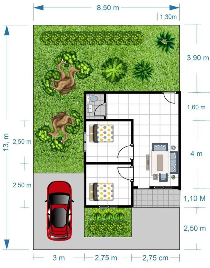 foto denah rumah tipe Pesona Premium 4 perumahan PESONA BERLIAN