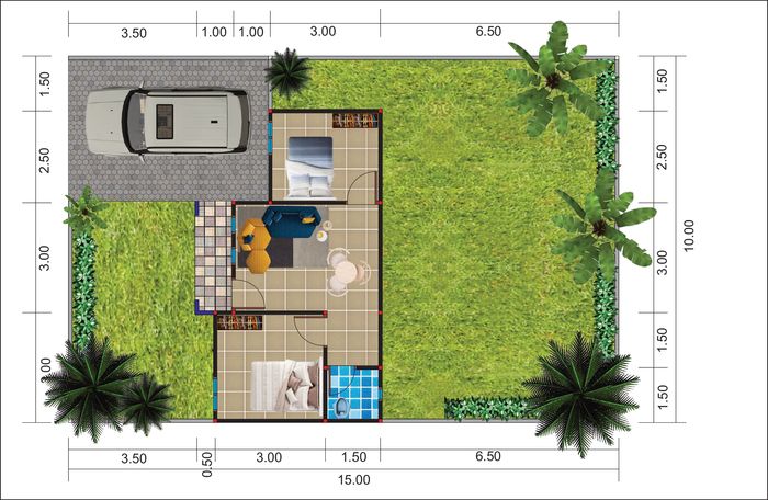 foto denah rumah tipe 36 ALFA PLATINUM 1 perumahan PESONA ALFA SINERGIA TAHAP KE-3
