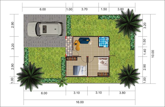 foto denah rumah tipe 36 ALFA GLORY 1 perumahan PESONA ALFA SINERGIA TAHAP KE-3