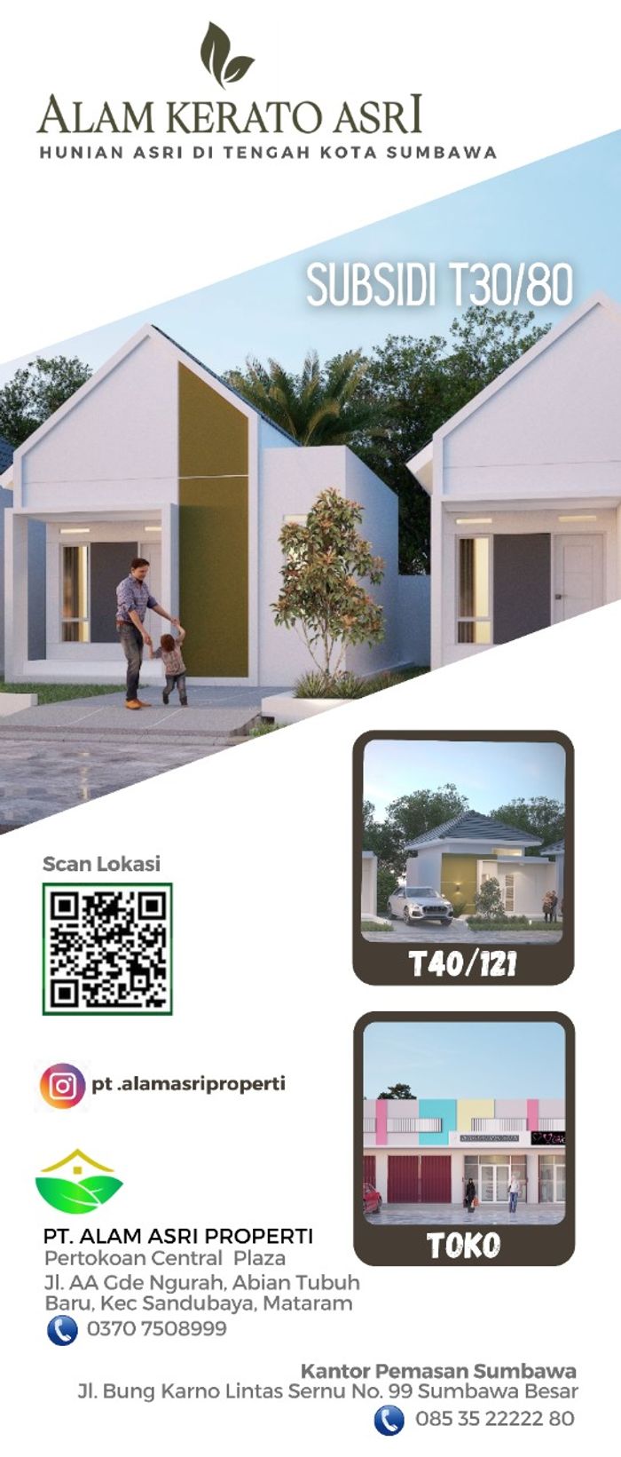 foto tampak rumah tipe komersil perumahan ALAM KERATO ASRI