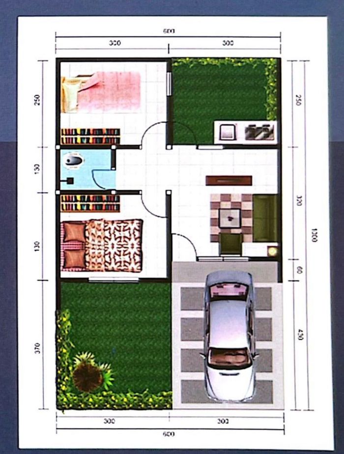 foto denah rumah tipe 29/60 perumahan PESONA GARDEN MUKTIWARI 2