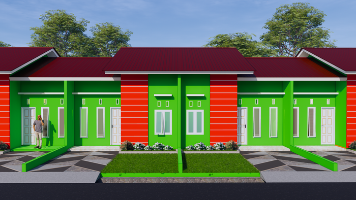 foto tampak rumah tipe 36/78 perumahan Griya Sumpang Permai
