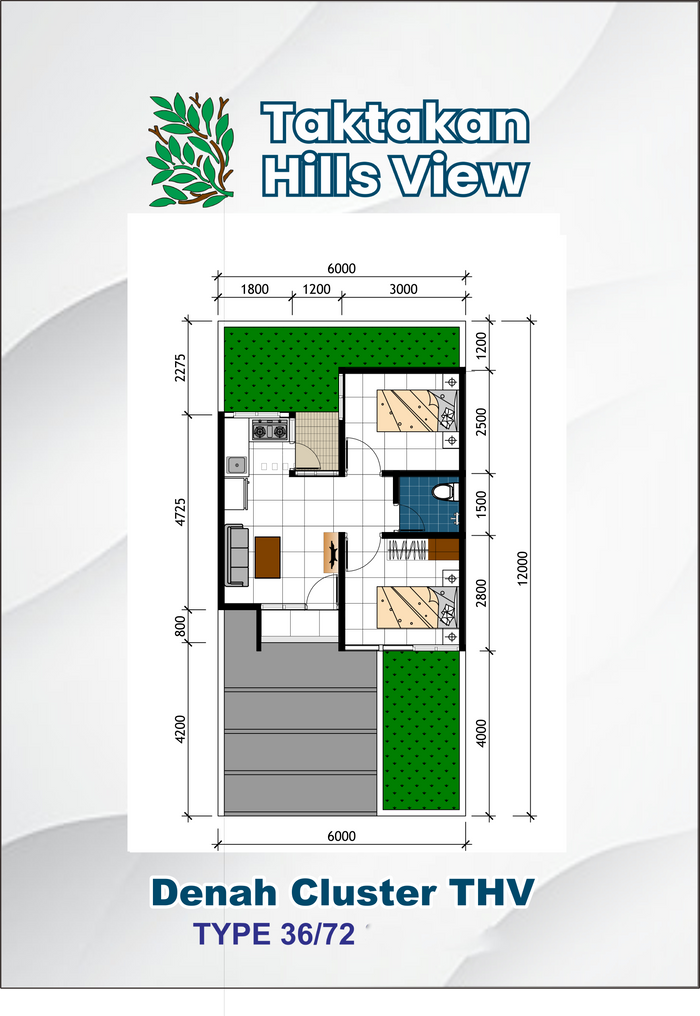 foto denah rumah tipe 36/72 Komersil perumahan TAKTAKAN HILLS VIEW 1
