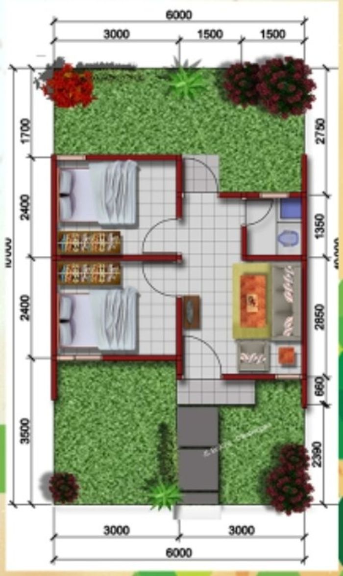 foto denah rumah tipe BATARA 30/90 (179) perumahan Grand Melia Residence
