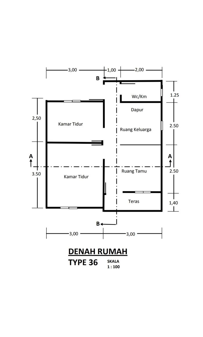 foto denah rumah tipe 36 perumahan KOMPLEK GHINA GHANI