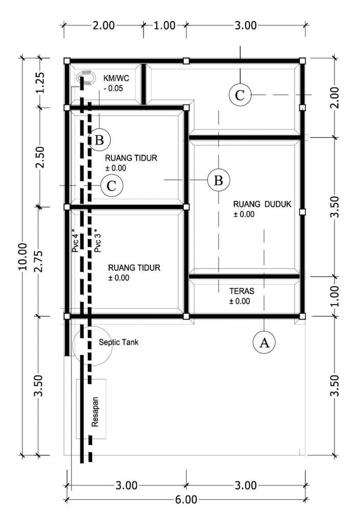 foto denah rumah tipe SLW 36 perumahan Siliwangi Regency 3