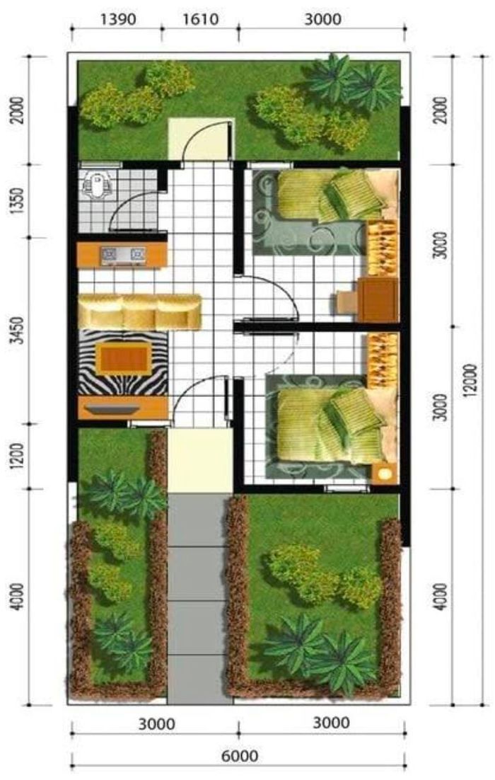 foto denah rumah tipe 36/72 perumahan TRIJAYA RESIDENCE