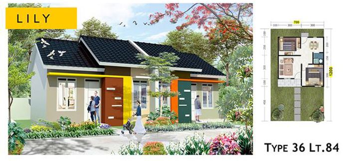 foto denah rumah tipe LILY perumahan SUKOMORO CITY