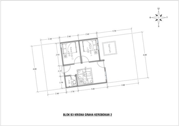 foto denah rumah tipe 30/70 SF (PMK 2023) perumahan KRISNA GRAHA KEROBOKAN 2