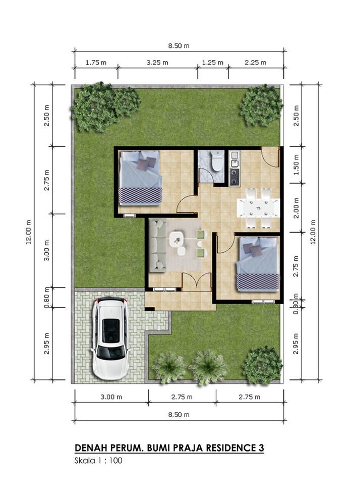 foto denah rumah tipe 36 M2 perumahan BUMI PRAJA RESIDENCE 4