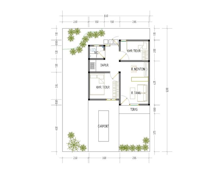 foto denah rumah tipe A2 perumahan Villa Elegant