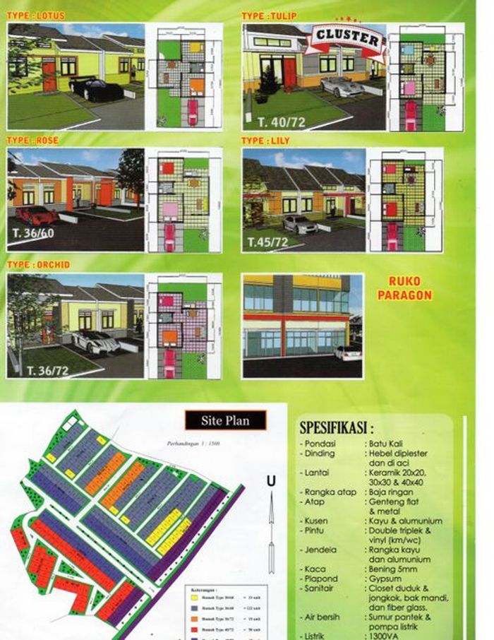foto denah rumah tipe ORCHID perumahan METRO PARAGON RESIDENCE