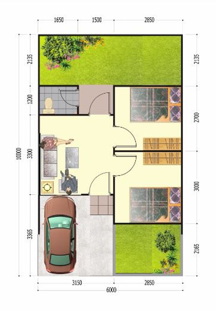 foto denah rumah tipe 30/60 (PMK 2023) perumahan Kokoh City Cluster Lombok