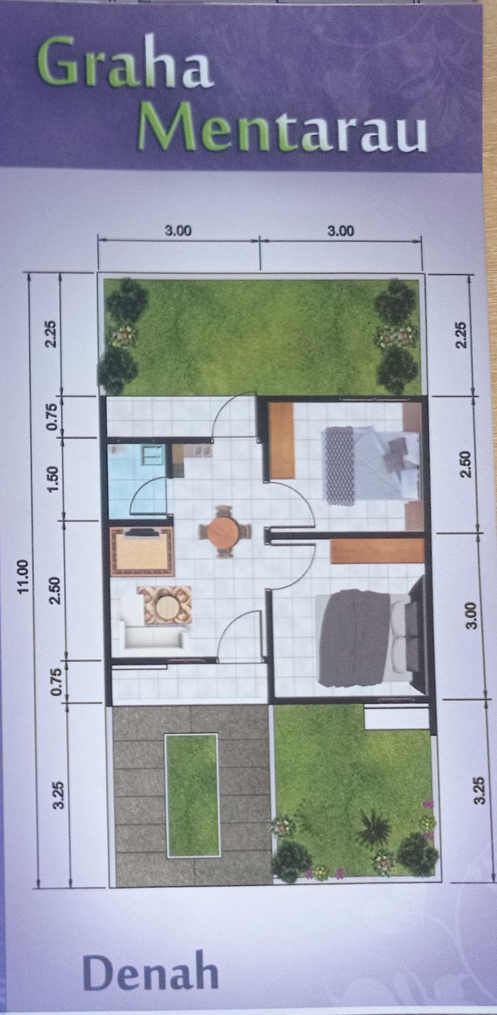 foto denah rumah tipe 30/66 (subsidi 2023) perumahan Komplek Perumahan Graha Mentarau