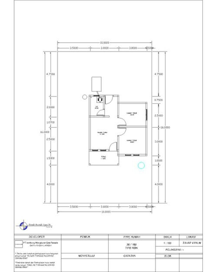 foto denah rumah tipe 36 Subsidi perumahan Lambung Mangkurat Regency Tahap 1