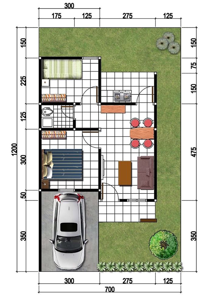 foto denah rumah tipe RSH 36/84 perumahan BUKIT INTAN RESIDENCE 2
