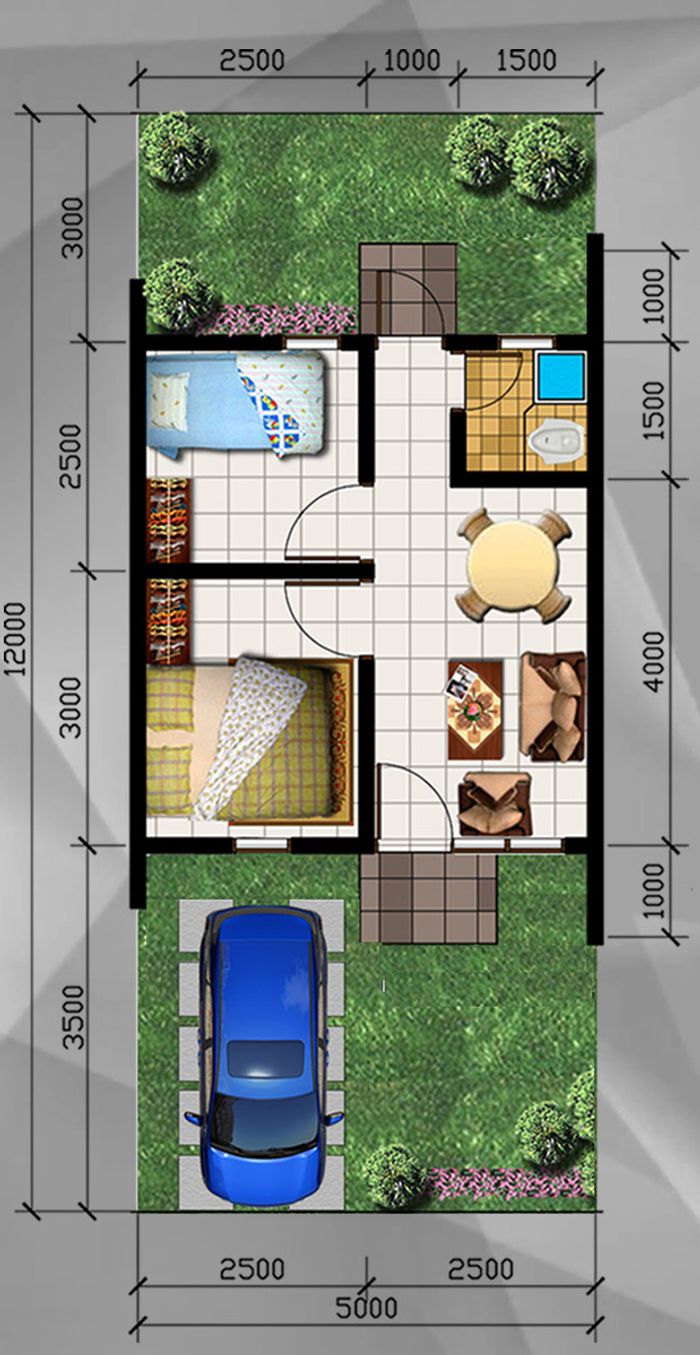 foto denah rumah tipe 30/60 - T3 perumahan Senopati Estate Cikande