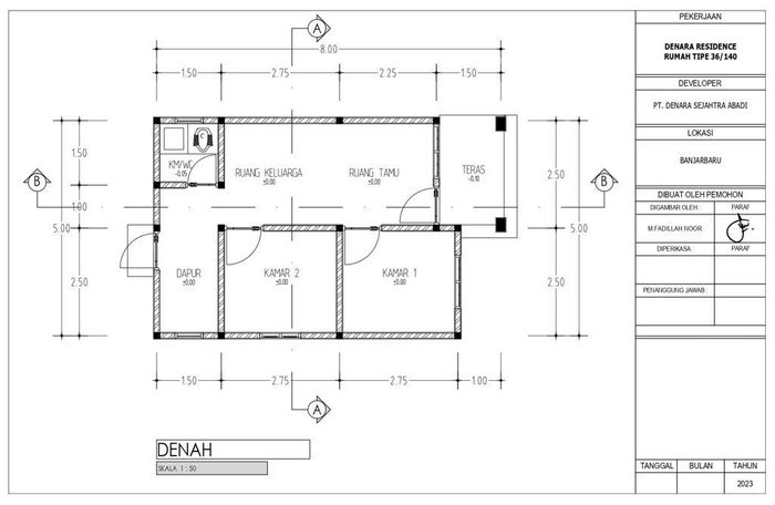 foto denah rumah tipe 36 perumahan DENARA RESIDENCE