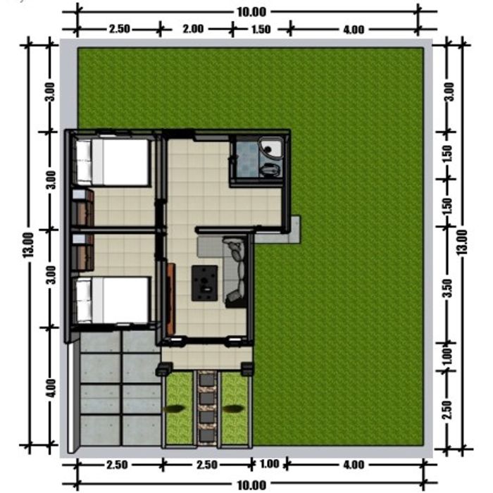 foto denah rumah tipe 36 MBR perumahan Balai Pangeran Residence Balangan