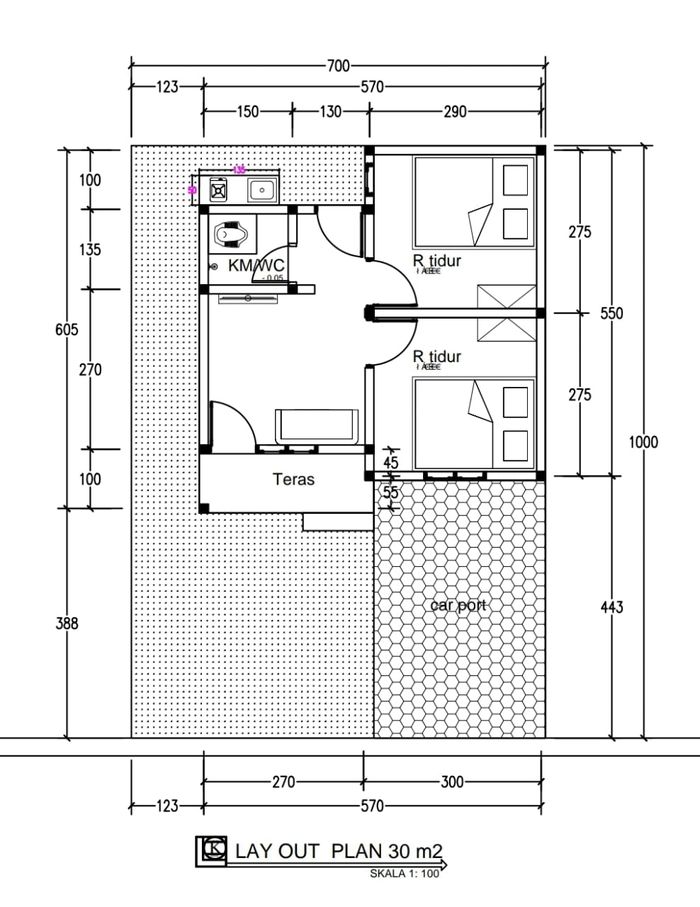 foto denah rumah tipe 30/70 perumahan WAHYU DHARMA RESIDENCE