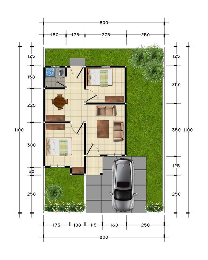 foto denah rumah tipe 36 M2 perumahan GREEN 7 MERITAI TAHAP 3