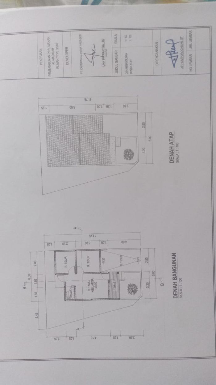 foto denah rumah tipe Subsidi ciamis perumahan Al MADINAH