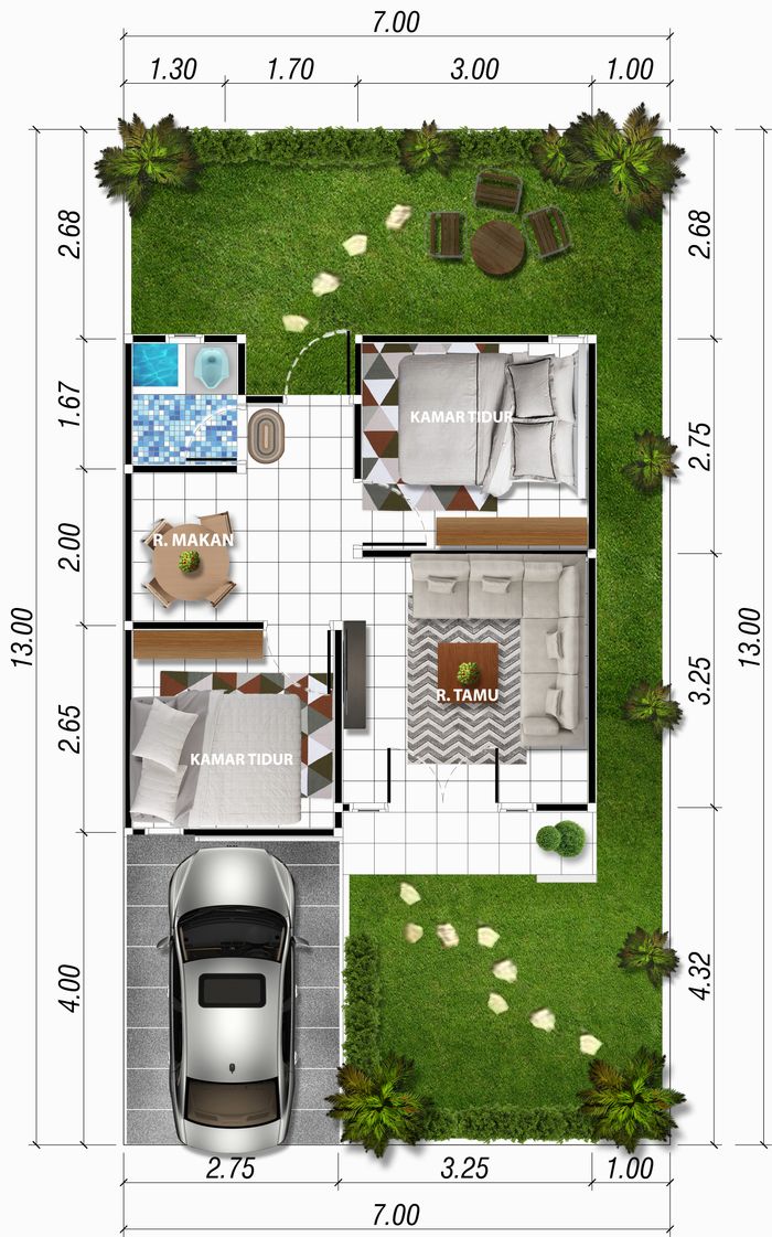 foto denah rumah tipe 36 C perumahan PERUMAHAN PONDOK INDAH 6