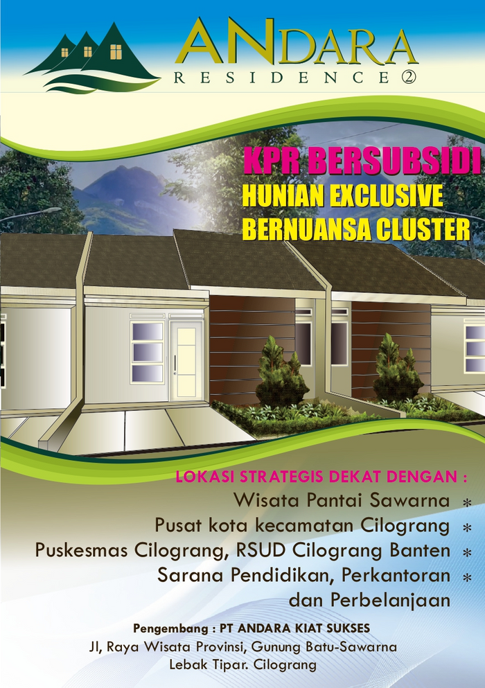 foto tampak rumah tipe 30/66 (PMK 2023) perumahan ANDARA RESIDENCE 2