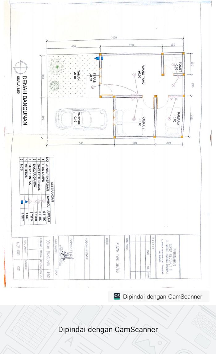 foto denah rumah tipe SUBSIDI perumahan Sonia regency 2