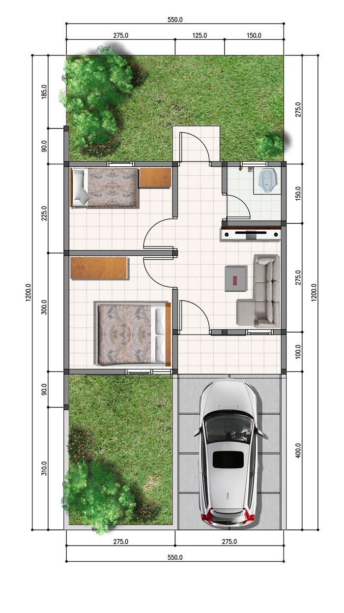 foto denah rumah tipe MAWAR 2023 perumahan BUKIT CILEGON ASRI