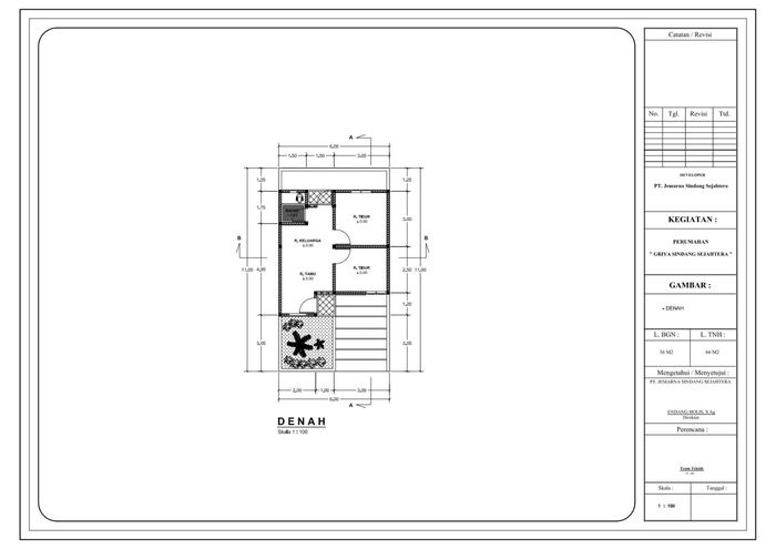 foto denah rumah tipe 36/66 (PMK 2023) perumahan GRIYA SINDANG SEJAHTERA 1 (TAHAP 4)