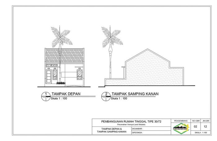 foto tampak rumah tipe 30/72 (subsidi) Tahun 2023 perumahan Vensya Land Situbatu