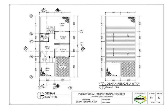 foto denah rumah tipe 30/72 (subsidi) Tahun 2023 perumahan Vensya Land Situbatu