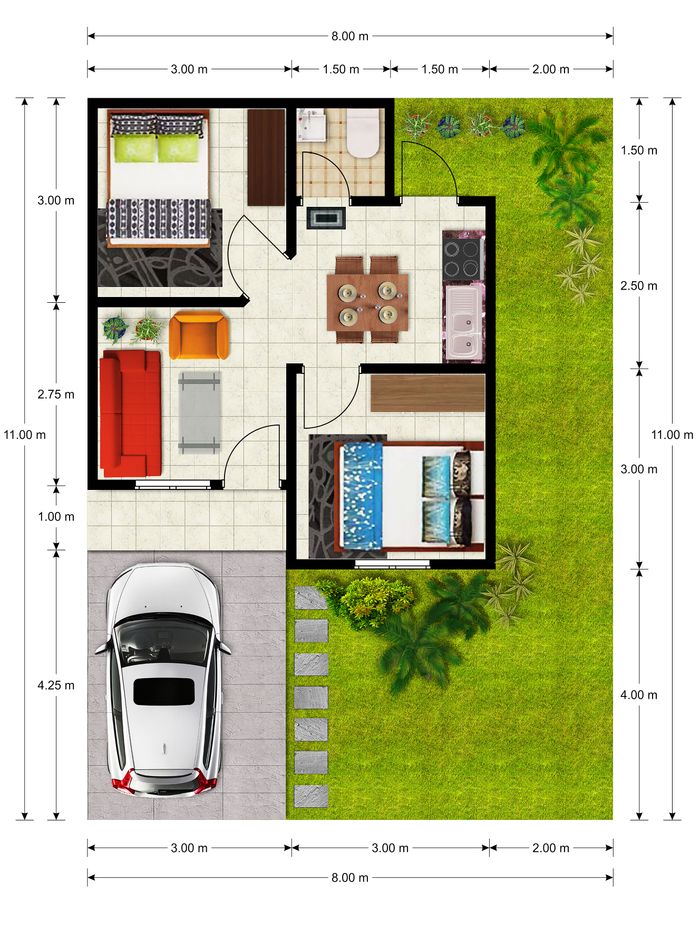 foto denah rumah tipe 36 perumahan Giya Manggoapi 4