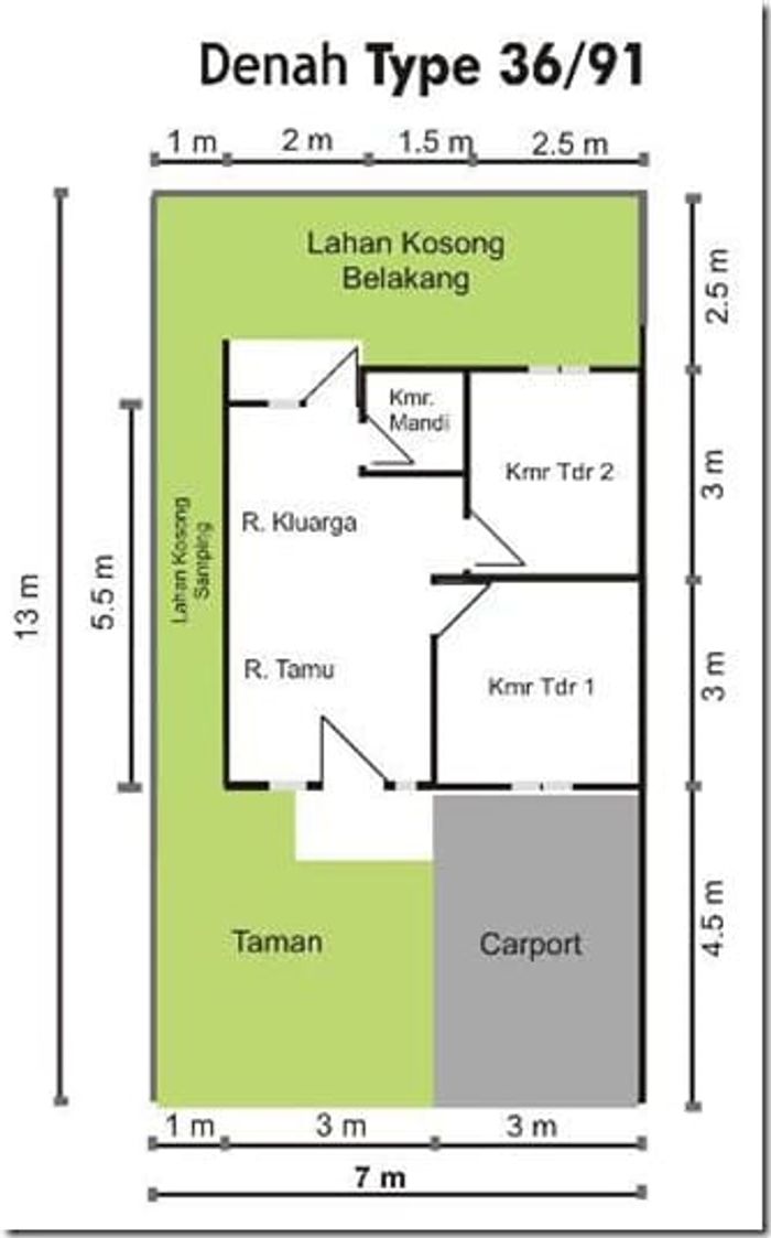 foto denah rumah tipe JAFA NUR SUBSIDI perumahan JAFA NUR