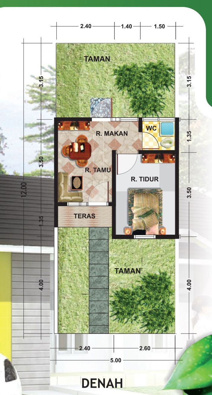 foto denah rumah tipe T22a perumahan PESONA BUKIT BINTANG