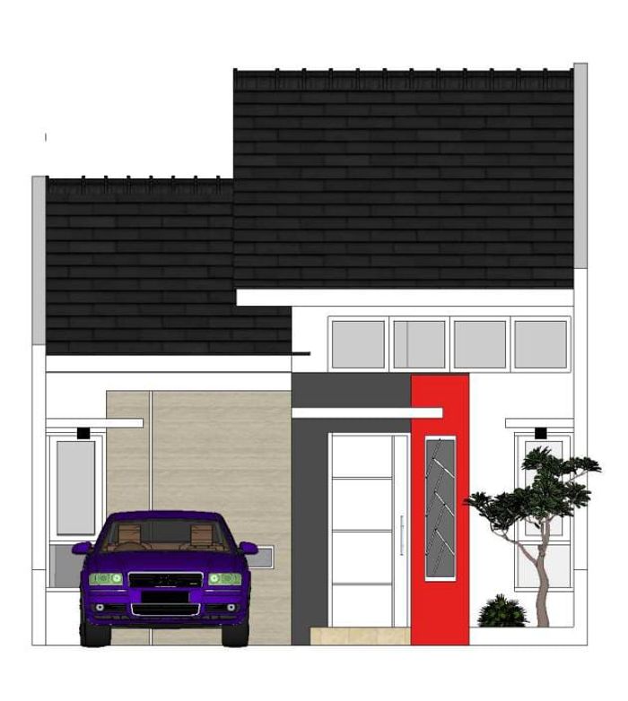 foto tampak rumah tipe 45/72 perumahan GRAND CIKONENG ASRI