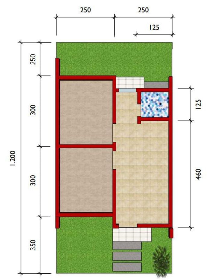 foto denah rumah tipe 30/60 perumahan GRAND CIKONENG ASRI