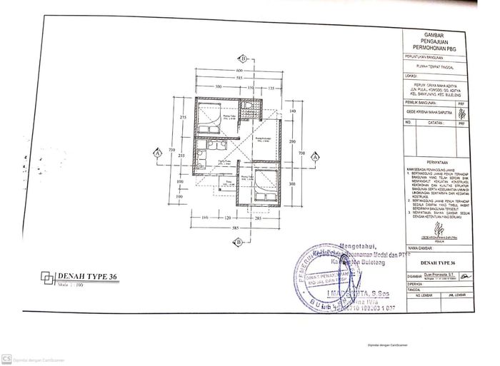 foto denah rumah tipe 36/60 (PMK2023) perumahan Griya Maha Aditya