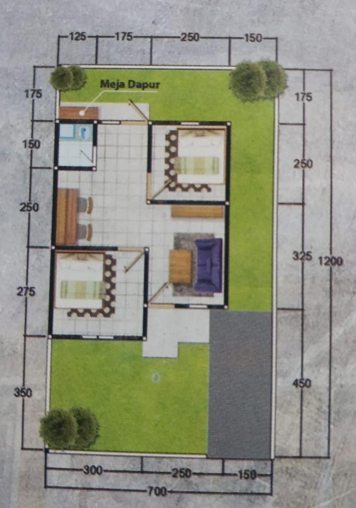 foto denah rumah tipe RSH 36/84 perumahan ROFA' RESIDENCE