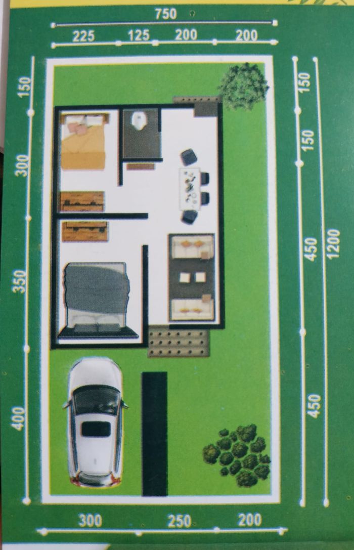 foto denah rumah tipe RSH 36/90 perumahan Bukit Bahagia Residence