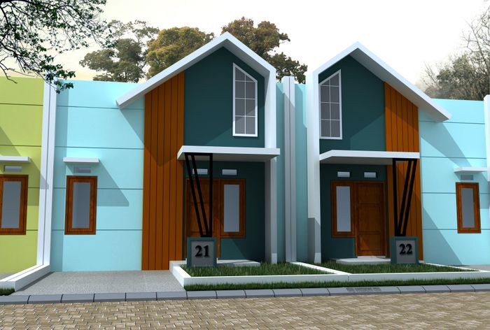foto tampak rumah tipe 30 perumahan Pesona Bandara Regency Cluster Bougenville & Poros