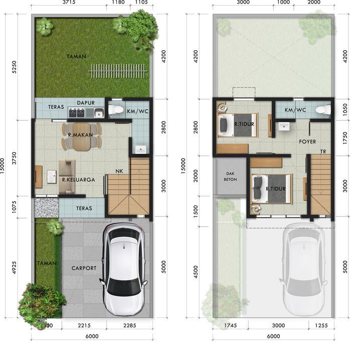 foto denah rumah tipe ZURICH perumahan GRIYA WARINGIN INDAH (TAHAP 2)