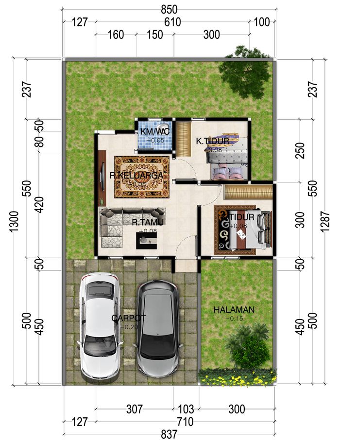 foto denah rumah tipe 36 perumahan ASADEL LIVING