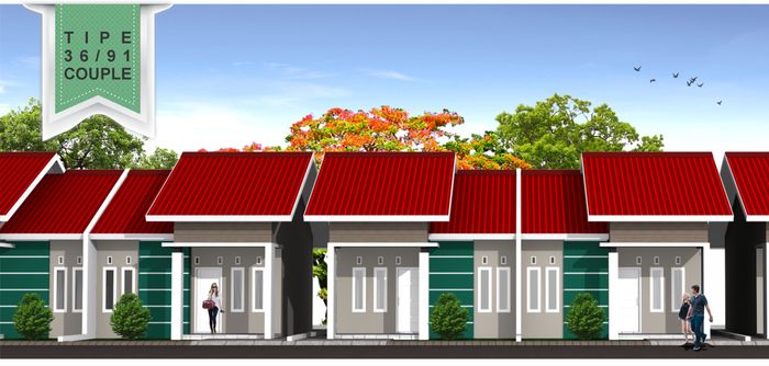 foto tampak rumah tipe subsidi kopel 2023 perumahan Perumahan Permata Garden