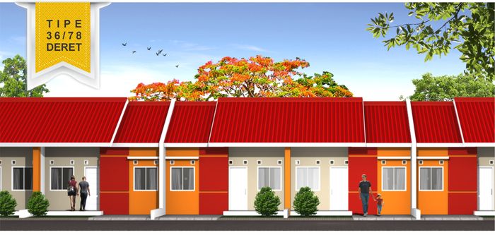 foto tampak rumah tipe subsidi deret 2023 perumahan Perumahan Permata Garden