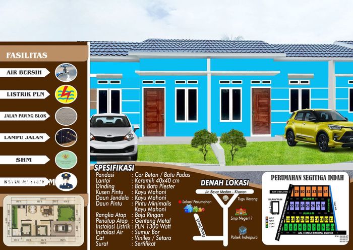 foto denah rumah tipe 36 perumahan PERUMAHAN VILLA SEGITIGA INDAH
